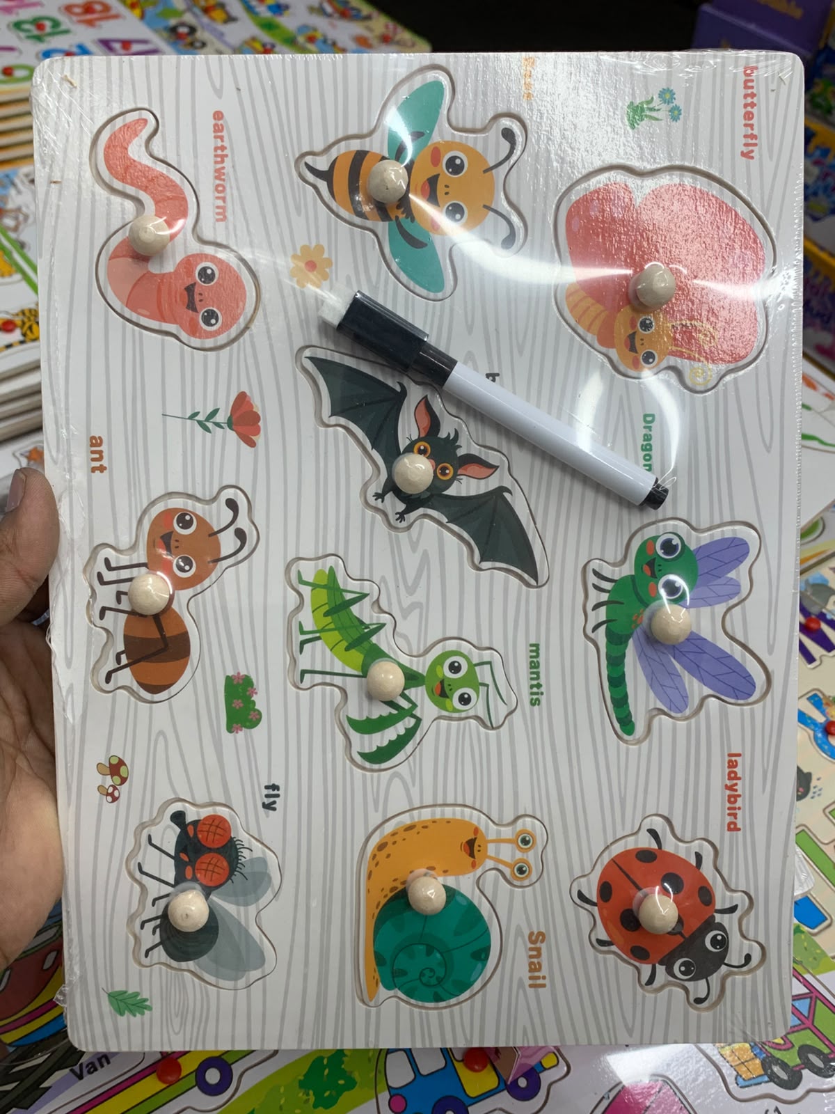 Kids Wooden Puzzle Grip Board