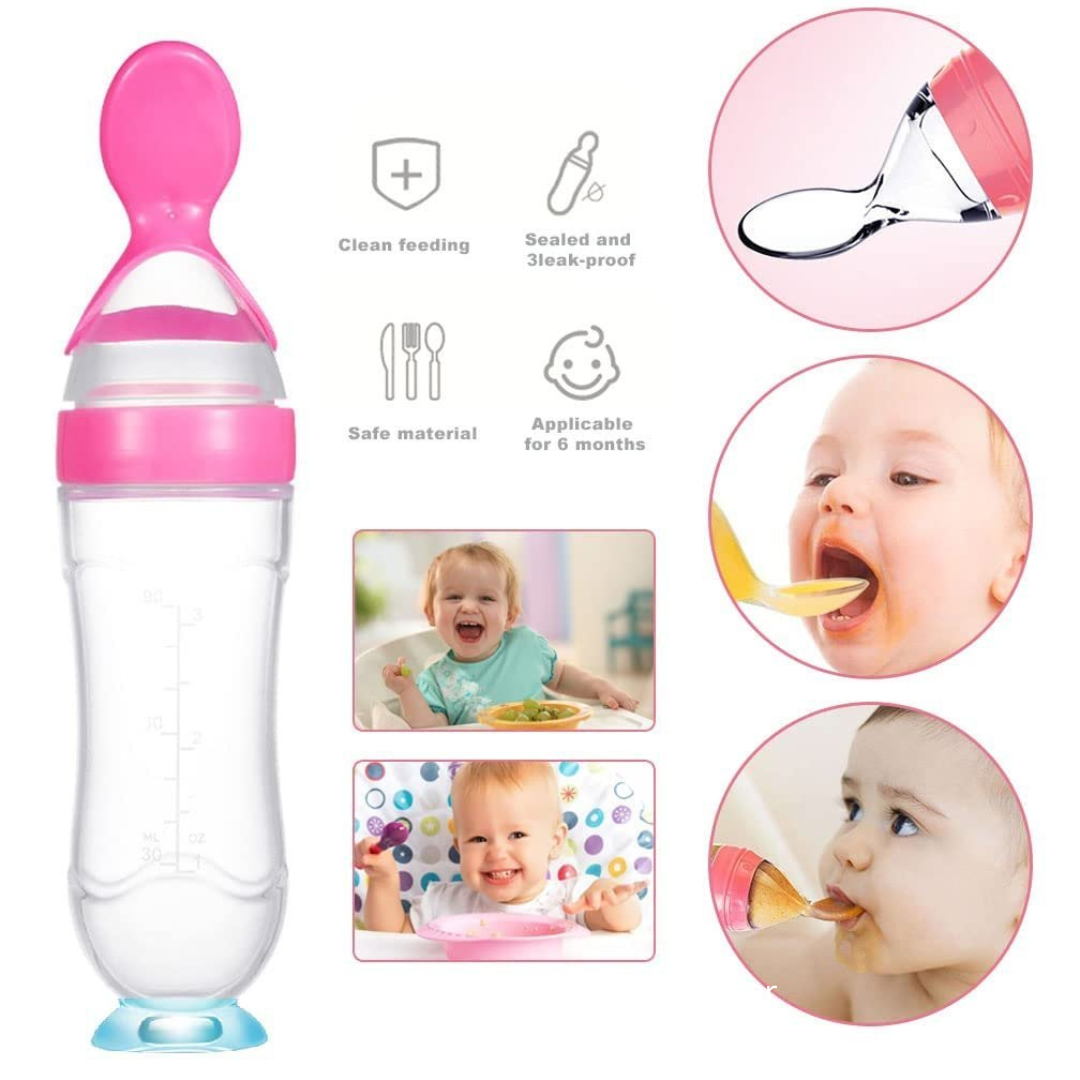Premium Quality Original Full Silicone Baby Spoon Feeder With Stand